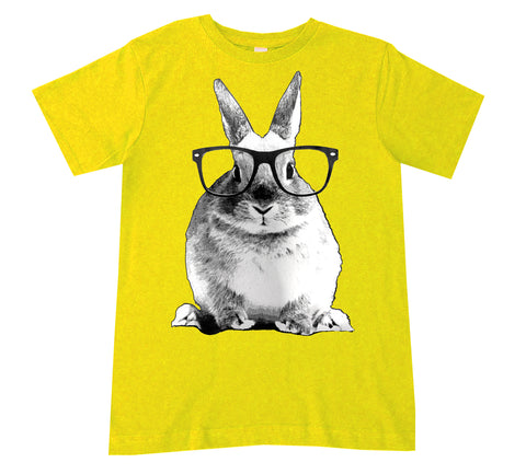 Nerdy Rabbit Tee, Yellow (Infant, Toddler, Youth, Adult)