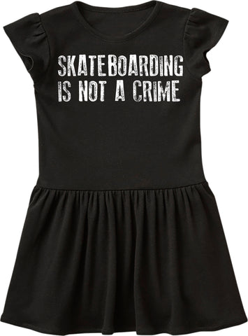 Skateboarding Is Not A Crime Dress, Black (Infant, Toddler)