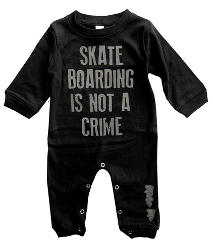 Not A Crime Romper, Black- (Infant)