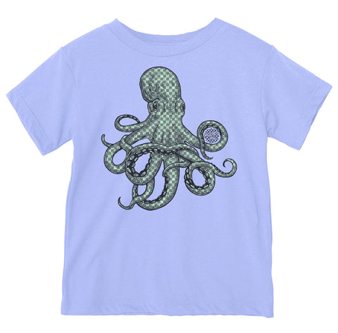 Check Octopus Tee, Lavender  (Infant, Toddler, Youth, Adult)