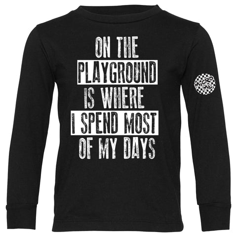 On Playground  Long Sleeve Shirt, Black  (Toddler, Youth)