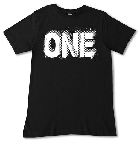 CB-*****ONE Checker Bday Tee, Black  (Infant,Toddler,Youth)