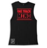 One Track Mind Tee OR Muscle Tank, Black- (6M-Adult)