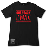 One Track Mind Tee OR Muscle Tank, Black- (6M-Adult)