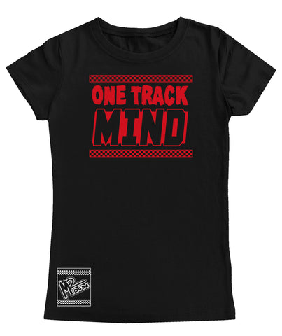 One Track Mind Fitted Tee OR Muscle Tank, Black- (6M-Adult)