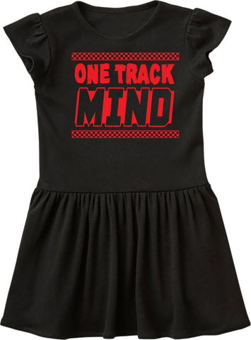 One Track Mind Dress, Black- (6M-5/6T)