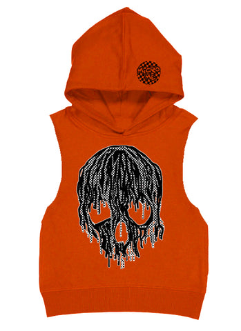 Checker Drip Fleece Muscle Tank, Orange (Toddler, Youth, Adult)