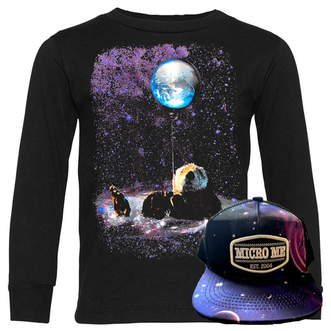 Otter Space LS Shirt & Galaxy Patch Hat Set