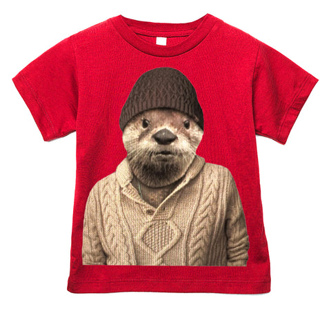 Otter Tee, Red (Infant, Toddler, Youth, Adult)