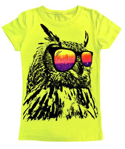 Owl Sunnies Fitted Tee, Neon Yellow (Youth)
