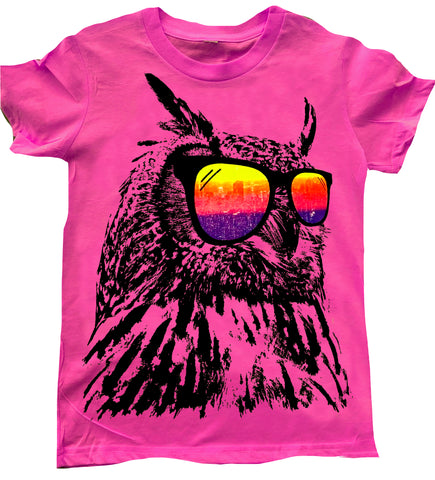 Owl Tee, Hot Pink (Infant, Toddler, Youth, Adult)