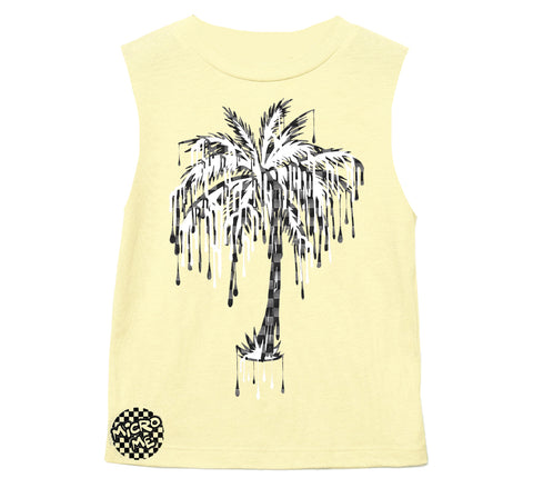 Denim Check Palm Muscle Tank, Butter  (Infant, Toddler, Youth, Adult)