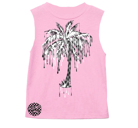 Denim Check Palm Muscle Tank, Lt. Pink  (Infant, Toddler, Youth, Adult)