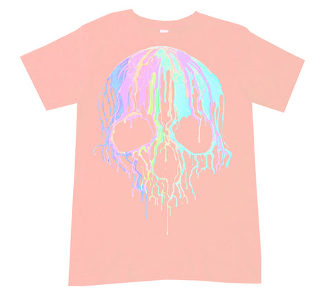 Pastel Drip Skull Tee, Peach  (Infant, Toddler, Youth, Adult)