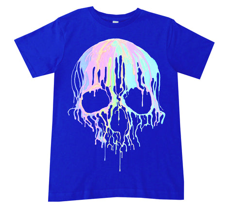 Pastel Drip Skull Tee,  Royal (Infant, Toddler, Youth, Adult)