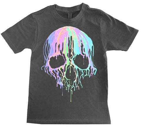Pastel Drip Skull Tee,  Charcoal (Infant, Toddler, Youth, Adult)