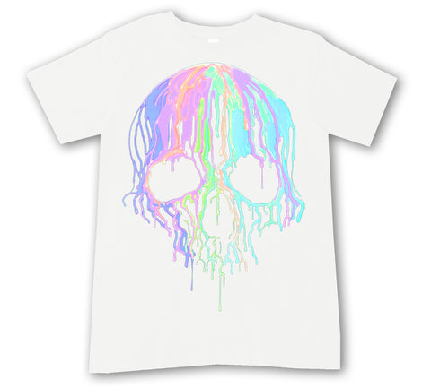 Pastel Drip Skull Tee,  White  (Infant, Toddler, Youth, Adult)