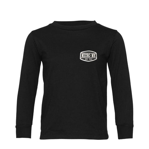 Classic Patch Long Sleeve Shirt, Black (Infant, Toddler, Youth, Adult)