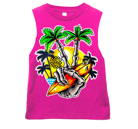 Peace Surf Tank, Hot Pink  (Infant, Toddler, Youth, Adult)