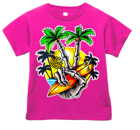 Peace Surf Tee, Hot Pink  (Infant, Toddler, Youth, Adult)