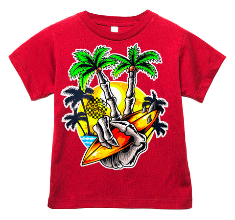 Peace Surf Tee, Red  (Infant, Toddler, Youth, Adult)