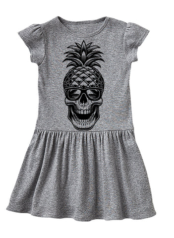 Pineapple Skull Dress, Grey (Toddler)