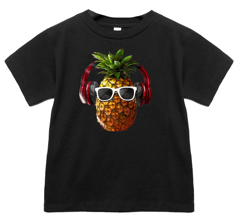 Pineapple Headphones Tee, Black (Infant, Toddler, Youth, Adult)