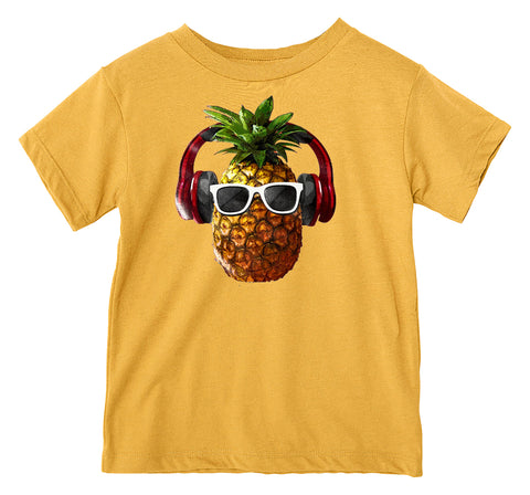 Pineapple Headphones Tee, Gold (Infant, Toddler, Youth, Adult)