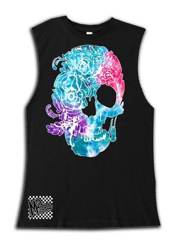 H-Pink Tie Skull Muscle Tank, Black (Infant, Toddler, Youth, Adult)