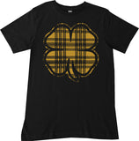 Plaid Clover Tee, Black  (Infant, Toddler, Youth, Adult)