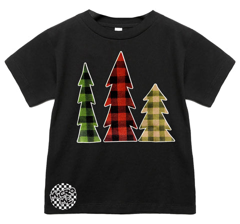 Plaid Trees Tee, Black (Infant, Toddler, Youth, Adult)