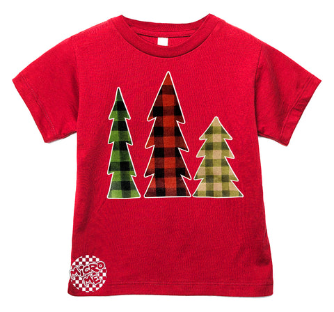 Plaid Trees Tee, Red (Infant, Toddler, Youth, Adult)