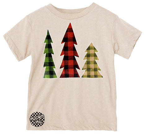 Plaid Trees Tee, Natural (Infant, Toddler, Youth, Adult)