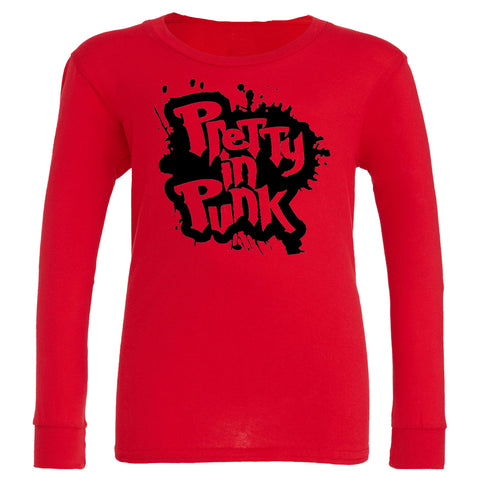 Pretty In Punk  LS Shirt, Red (Infant, Toddler, Youth , Adult)