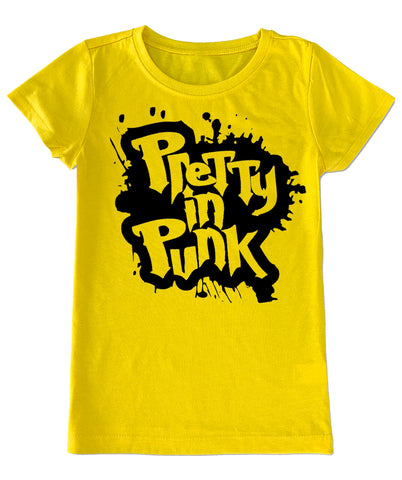 Pretty in Punk GIRLS Fitted Tee, Yellow (Youth, Adult)