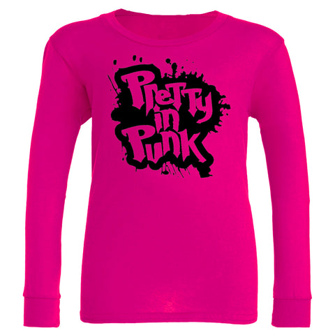 Pretty In Punk  LS Shirt, Hot PInk (Infant, Toddler, Youth , Adult)