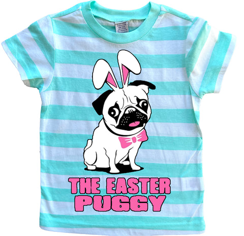 Puggy Tee,  Mint Stripes  (Toddler, Youth)
