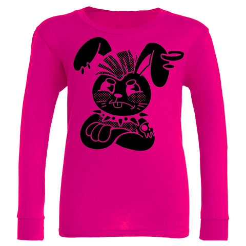 Punk Bunny  LS Shirt, Hot PInk (Infant, Toddler, Youth , Adult)