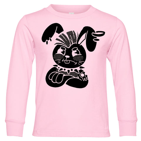 Punk Bunny  LS Shirt, Lt. Pink (Infant, Toddler, Youth , Adult)