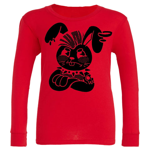 Punk Bunny  LS Shirt, Red  (Infant, Toddler, Youth , Adult)