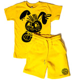Punk Bunny Short & Tee Set, Yellow (Youth)