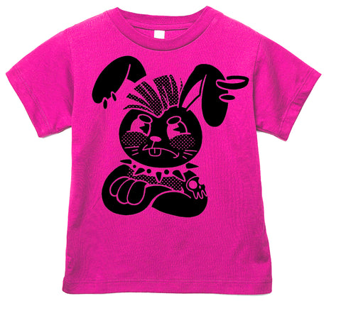 Punk Bunny Tee, Hot PInk (Infant, Toddler, Youth, Adult)