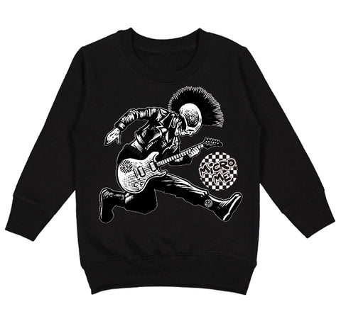 Punk Skelly Crew Sweatshirt, Black (Toddler, Youth, Adult)
