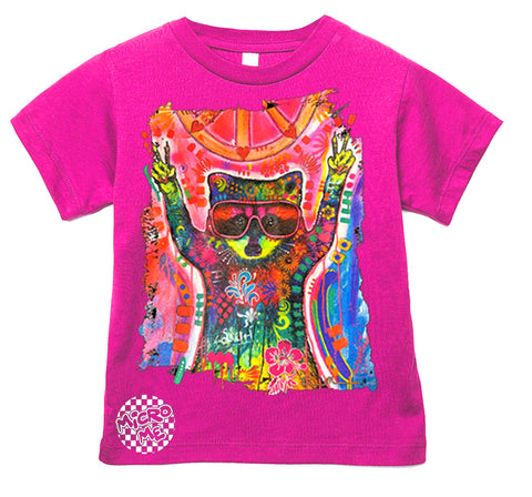 WD Raccoon Tee, Hot Pink (Infant, Toddler, Youth, Adult)