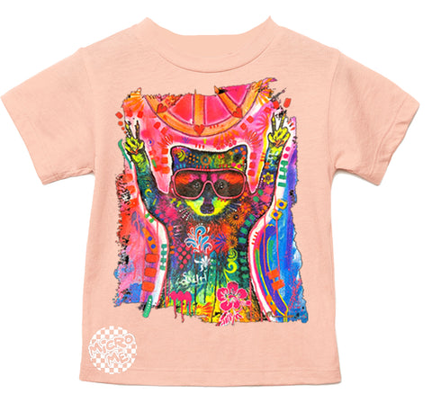 WD Raccoon Tee, Peach (Infant, Toddler, Youth, Adult)