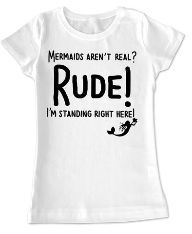 M-RUDE GIRLS Fitted Tee, White (Toddler, Youth, Adult)