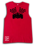 RaceCar Tee OR Muscle Tank, Red- (6M-Youth XL)