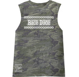 Race Dude Tee OR Muscle Tank, Vintage Camo- (6M-Youth XL)