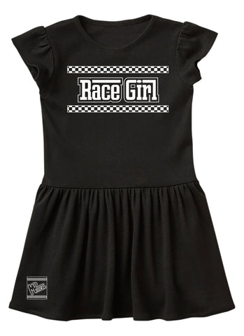Race Girl Dress, Black- (6M-5/6T)