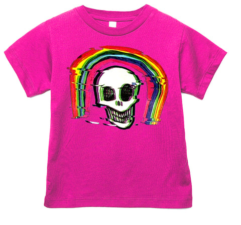 Rainbow Skull Tee, Hot Pink (Infant, Toddler, Youth, Adult)